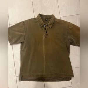 Kavu Olive Green Canvas Polo Shirt